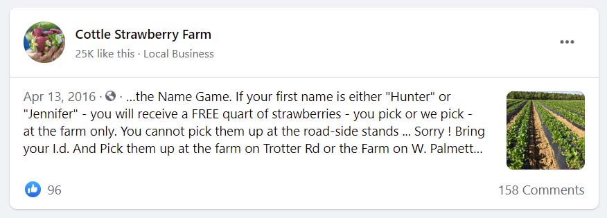 Cottle Strawberry Farm Facebook